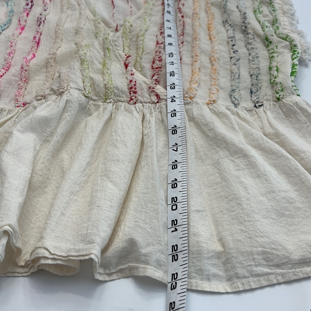 THML Cream Peplum Top with Multicolor Stripes - Picture 14 of 15